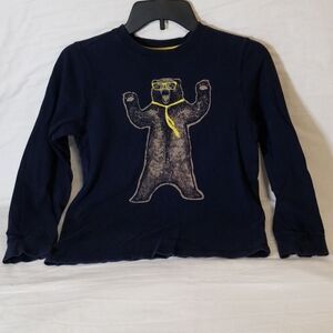 Gymboree Party Bear Long‎ Sleeve Navy T-Shirt